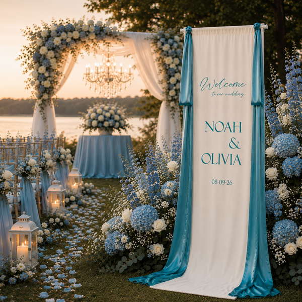 Fabric Wedding Welcome Sign 2