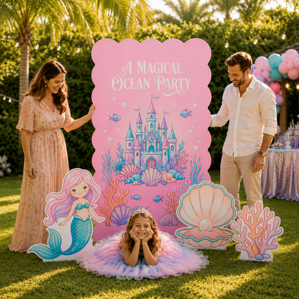 Magical Ocean Mermaid Party Backdrop Set