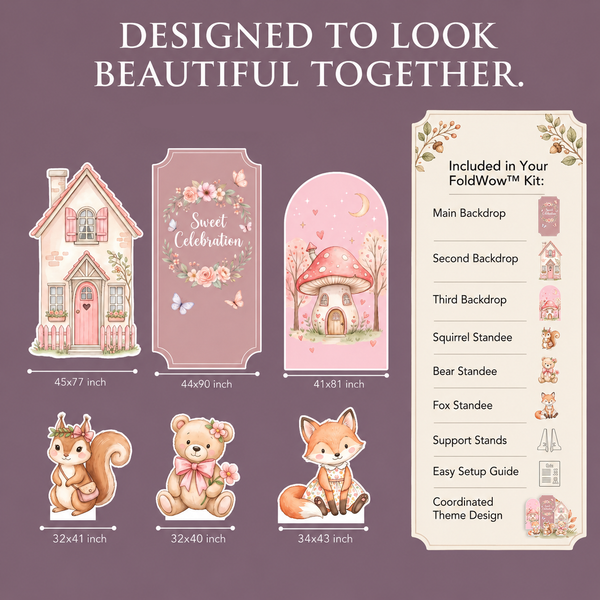 Sweet Celebration Woodland Backdrop Set 2