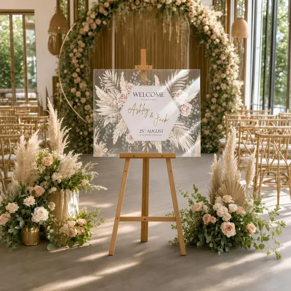 Pampas Boho Wedding Sign 1