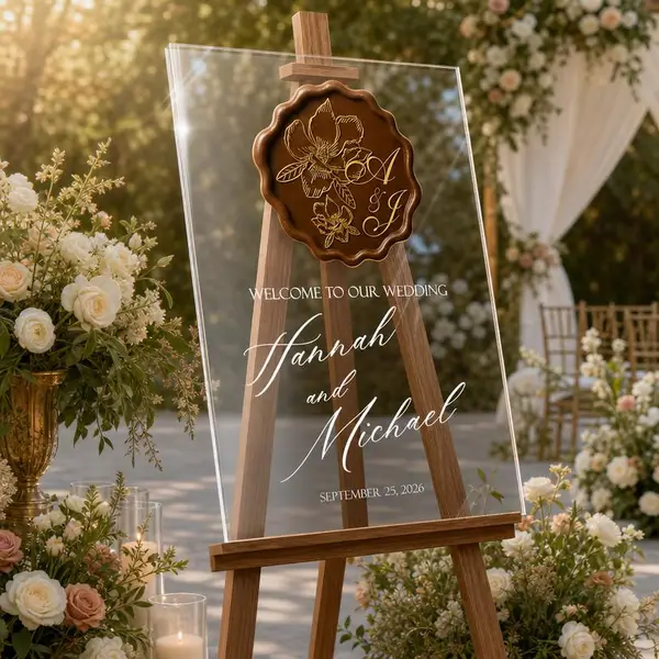 Wax Seal Monogram Wedding Sign 1