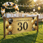 Custom 30th birthday banner outdoor – personalized milestone birthday vinyl banner