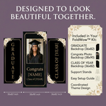 Personalized Black Gold Graduation Backdrop Set 2