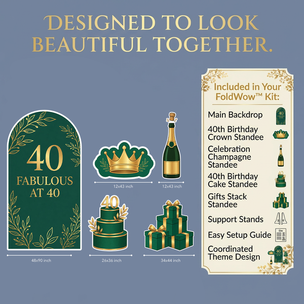 Fabulous at 40 Birthday Backdrop Set 2
