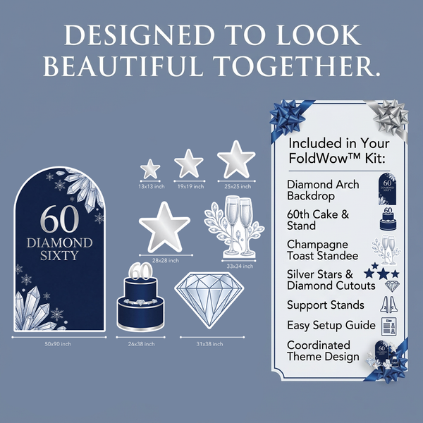 Diamond Sixty 60th Birthday Backdrop Set 3
