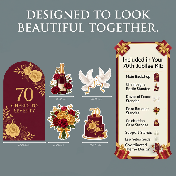 Cheers to Seventy 70th Birthday Backdrop Set 3
