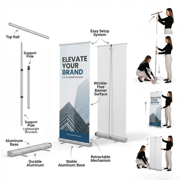 Custom retractable banner for retail store – indoor pull up banner printing