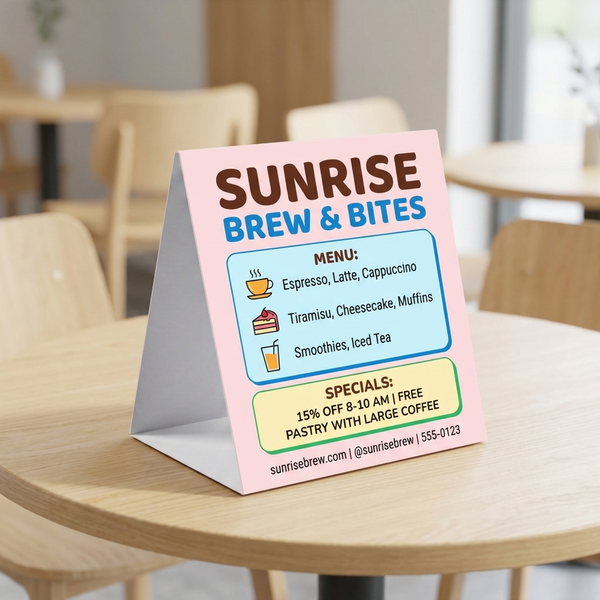 Self-Standing Table Tent Display