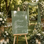 Sage Green Wedding Welcome Sign 1