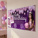 Custom happy birthday banner for party – indoor vinyl birthday banner decoration