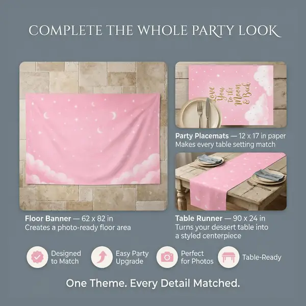 Love You to the Moon Backdrop Set 2