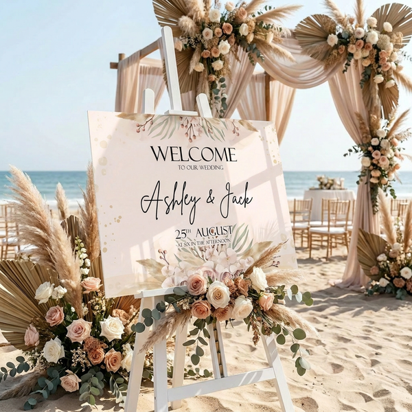 Pampas Boho Wedding Sign 2