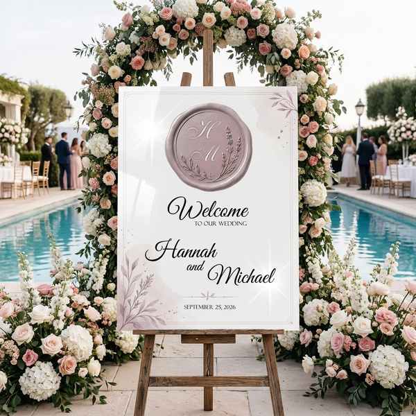 Wax Seal Monogram Wedding Sign 2