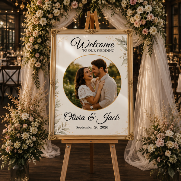 Vintage Gold Frame Wedding Sign 4