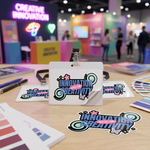 custom event stickers for branding, die-cut vinyl decals for conferences and trade shows, promotional sticker printing USA