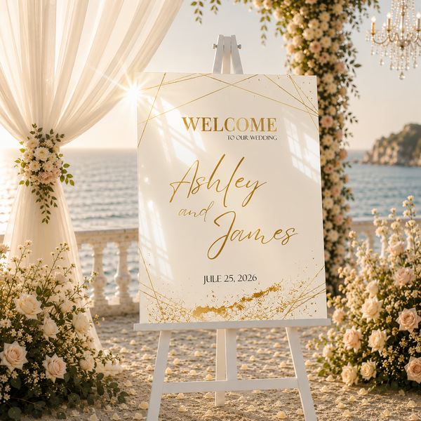 Gold Foil Elegant Wedding Sign 2