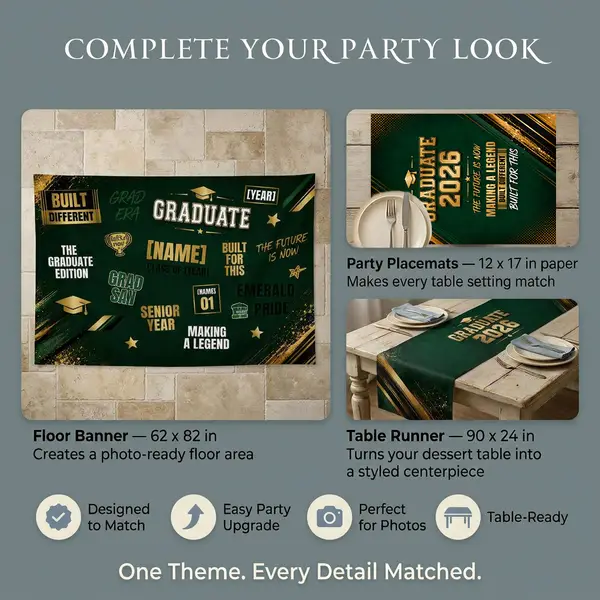 Personalized Graduation Backdrop Set with Photo 3