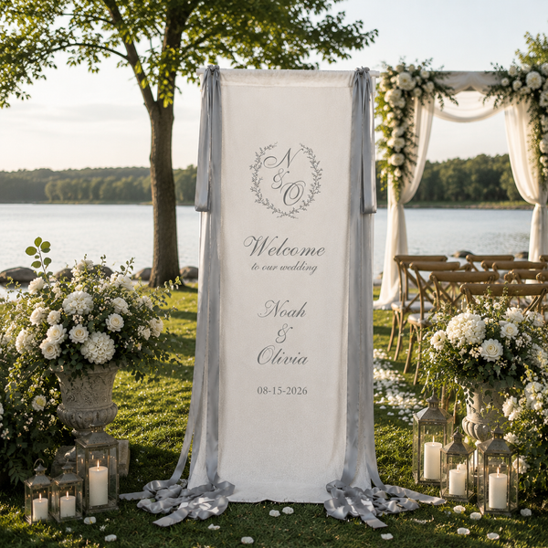 Fabric Wedding Welcome Sign 3