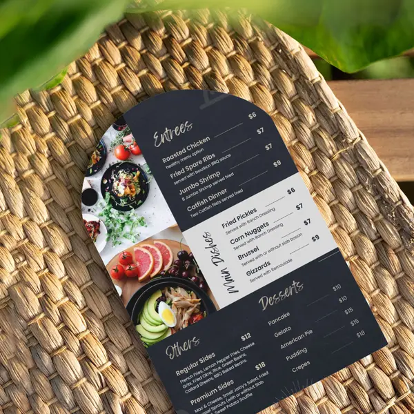 Half circle flyer design for catering and food business advertising