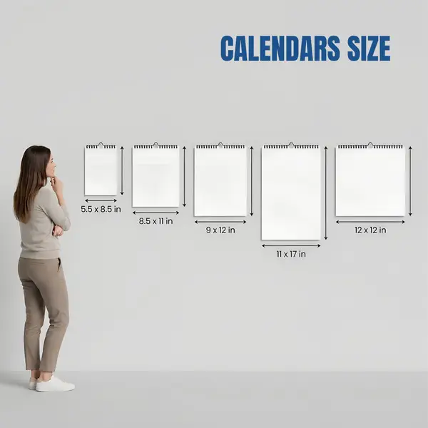 Wire-o spiral bound calendar top binding design for wall display
