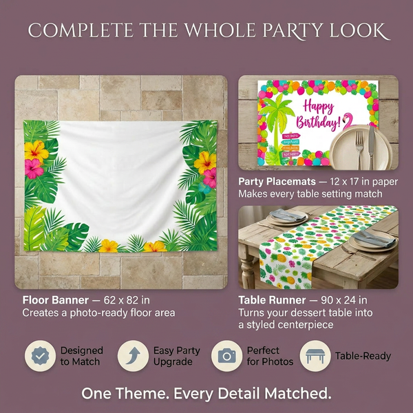 Happy Birthday Pool Party Backdrop Set 3