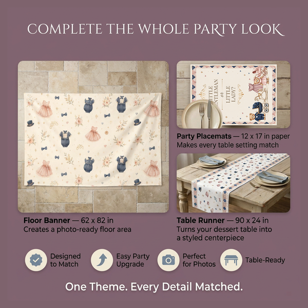 Little Gentleman or Little Lady Gender Reveal Backdrop Set 3