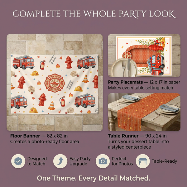 Fire Dept Birthday Backdrop Set 2