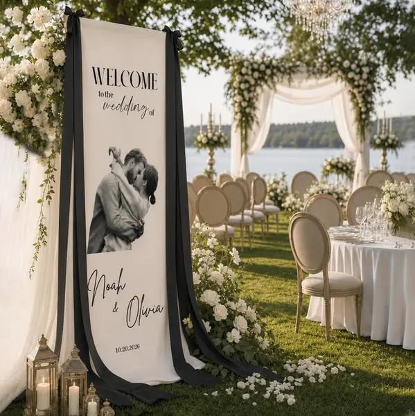Photo Fabric Wedding Sign 4