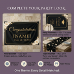 Personalized Black Gold Graduation Backdrop Set 3