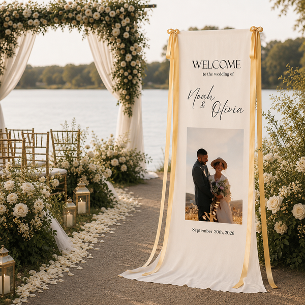 Photo Fabric Wedding Sign 3