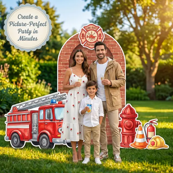 Fire Dept Birthday Backdrop Set 8