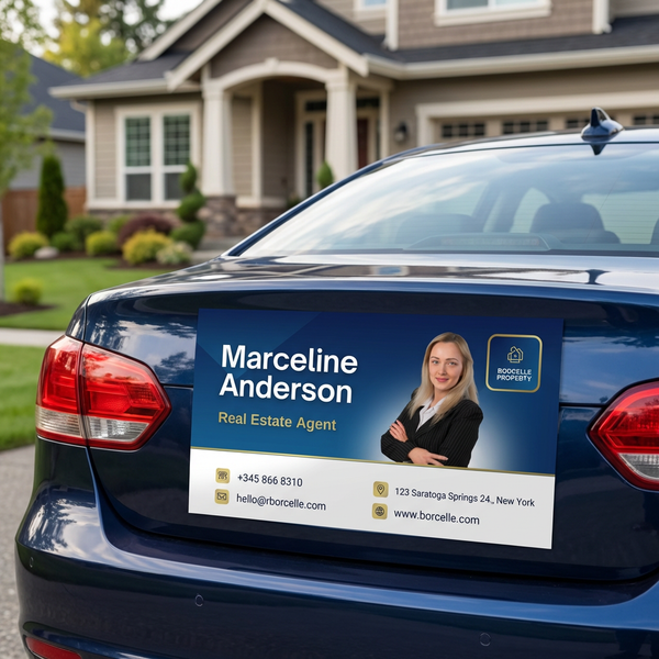 Real Estate Car Magnet on Back of Vehicle