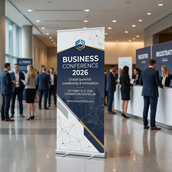 Custom retractable banner printing – orange pull up banner stand for business