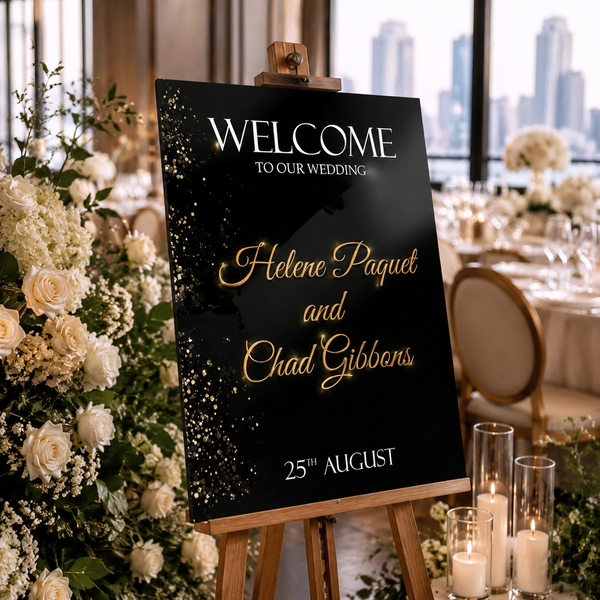 Black & Gold Luxury Wedding Sign 4