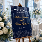 Navy & Gold Wedding Welcome Sign 2