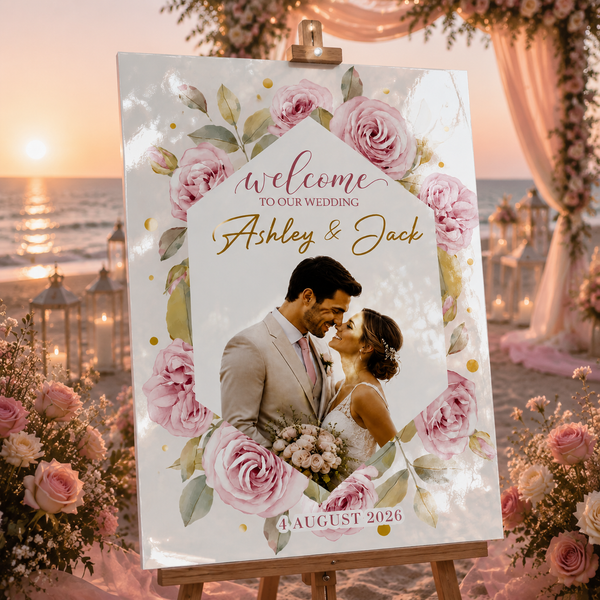 Blush Pink Wedding Welcome Sign 3