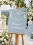 Dusty Blue Wedding Welcome Sign 3