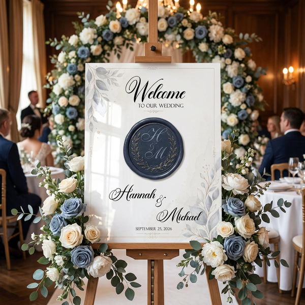 Wax Seal Monogram Wedding Sign 3