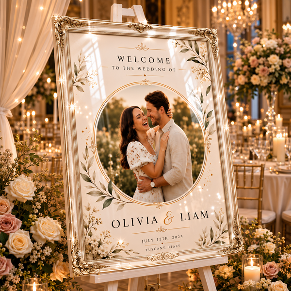 Vintage Gold Frame Wedding Sign 3