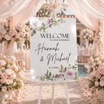 Watercolor Floral Wedding Sign 2