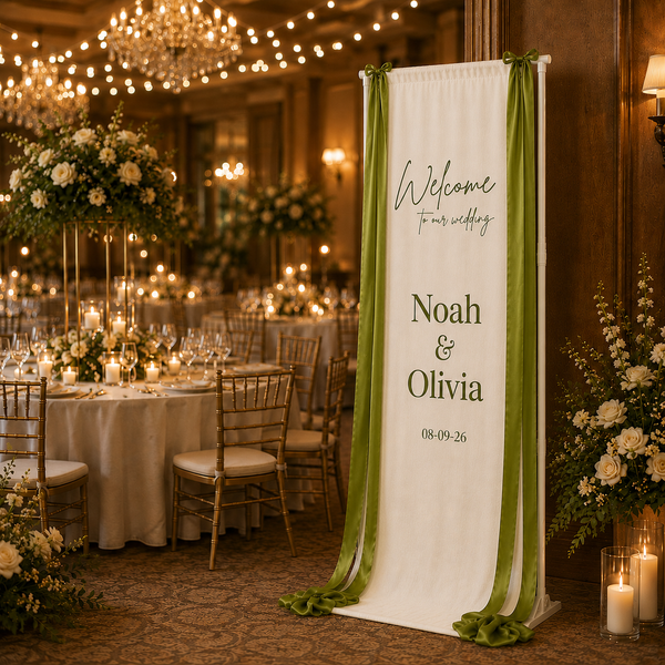 Fabric Wedding Welcome Sign 4