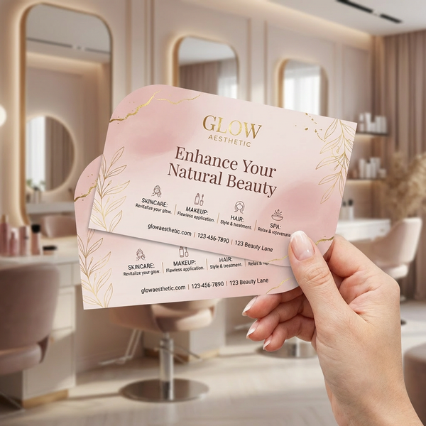Leaf flyer for beauty and spa branding with elegant organic style
