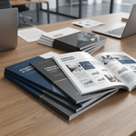 Professional Perfect Bound Booklets on Desk
