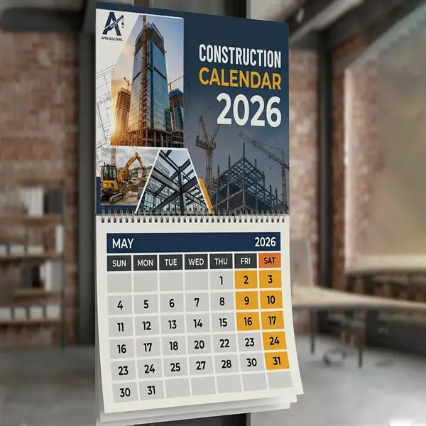 Printed calendar page preview showing detailed layout and text content