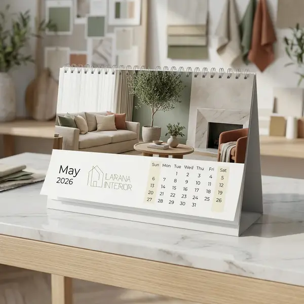 Custom Desk Calendar on Office Table – Professional Wire-O Printed Calendar