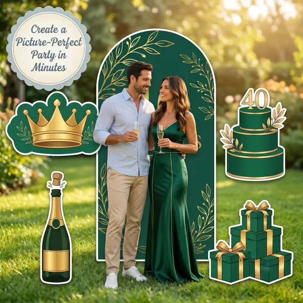Fabulous at 40 Birthday Backdrop Set 7