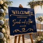 Navy & Gold Wedding Welcome Sign 1