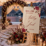 Burgundy Wedding Welcome Sign 2