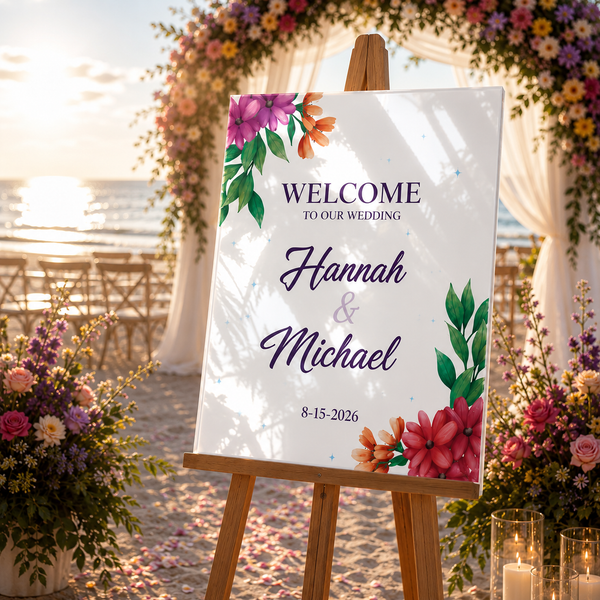 Garden Floral Wedding Sign 3