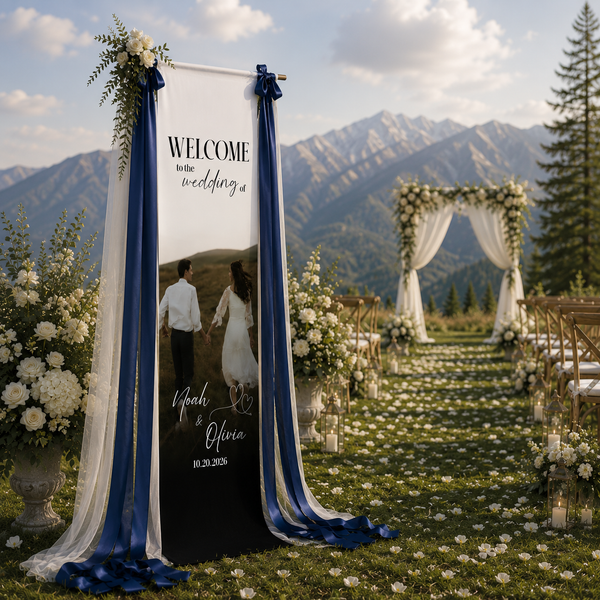 Photo Fabric Wedding Sign 1